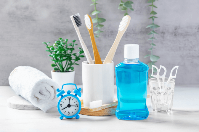 dental products on a table